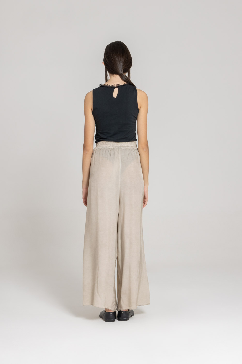 Sanctamuerte Pantaloni Palazzo Hose Viskose-Satin