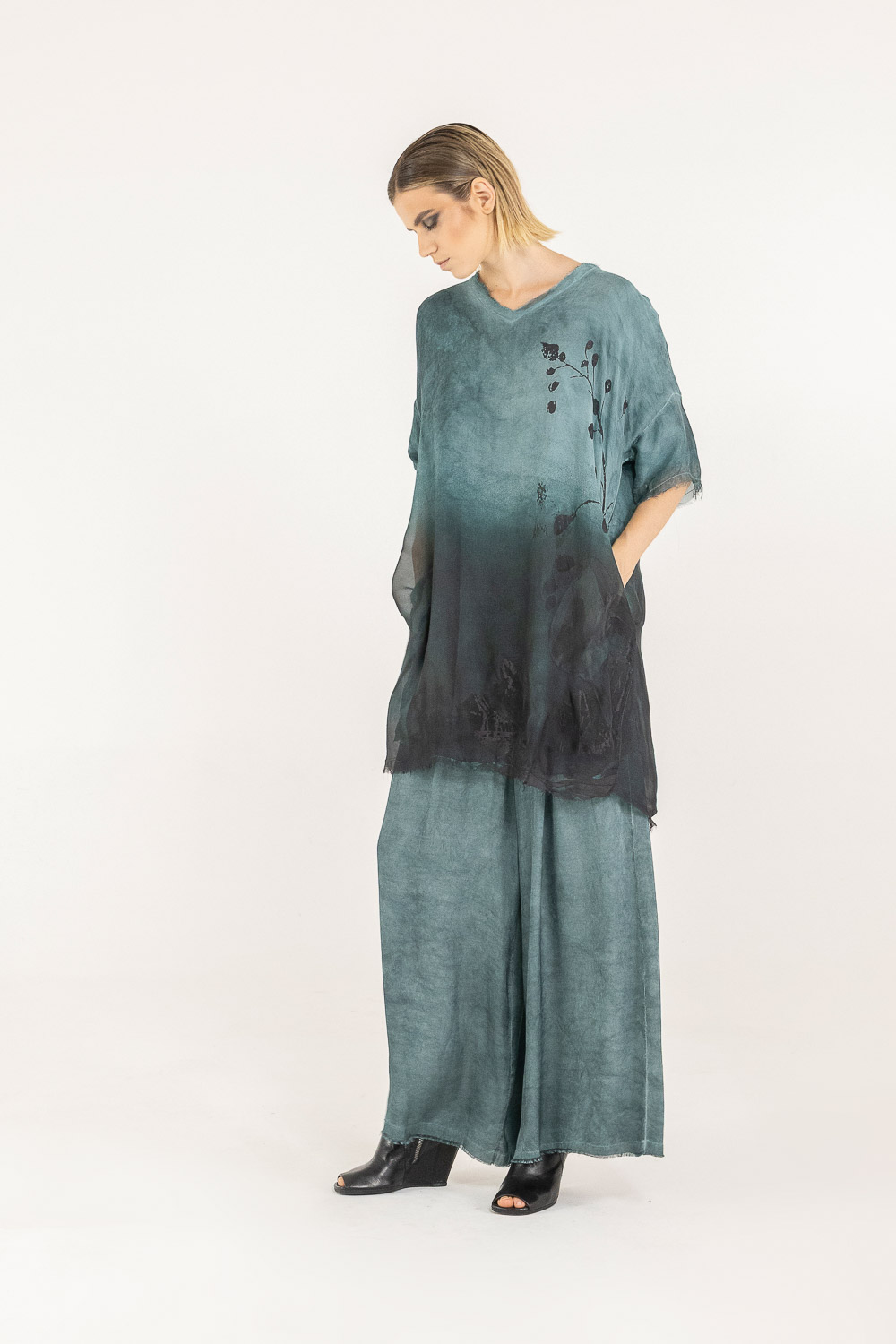 Sanctamuerte T-Shirt Tshirt Dress Kleid Viskose-Seide