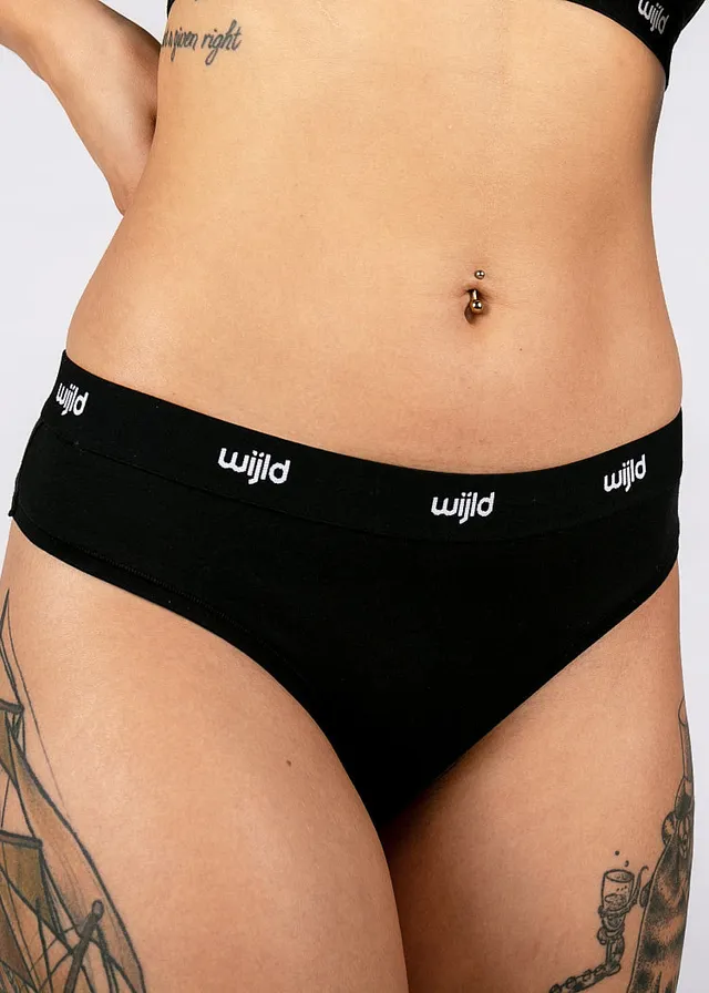 Wijld Underwear Damen Tanga Black Lyocell Slip