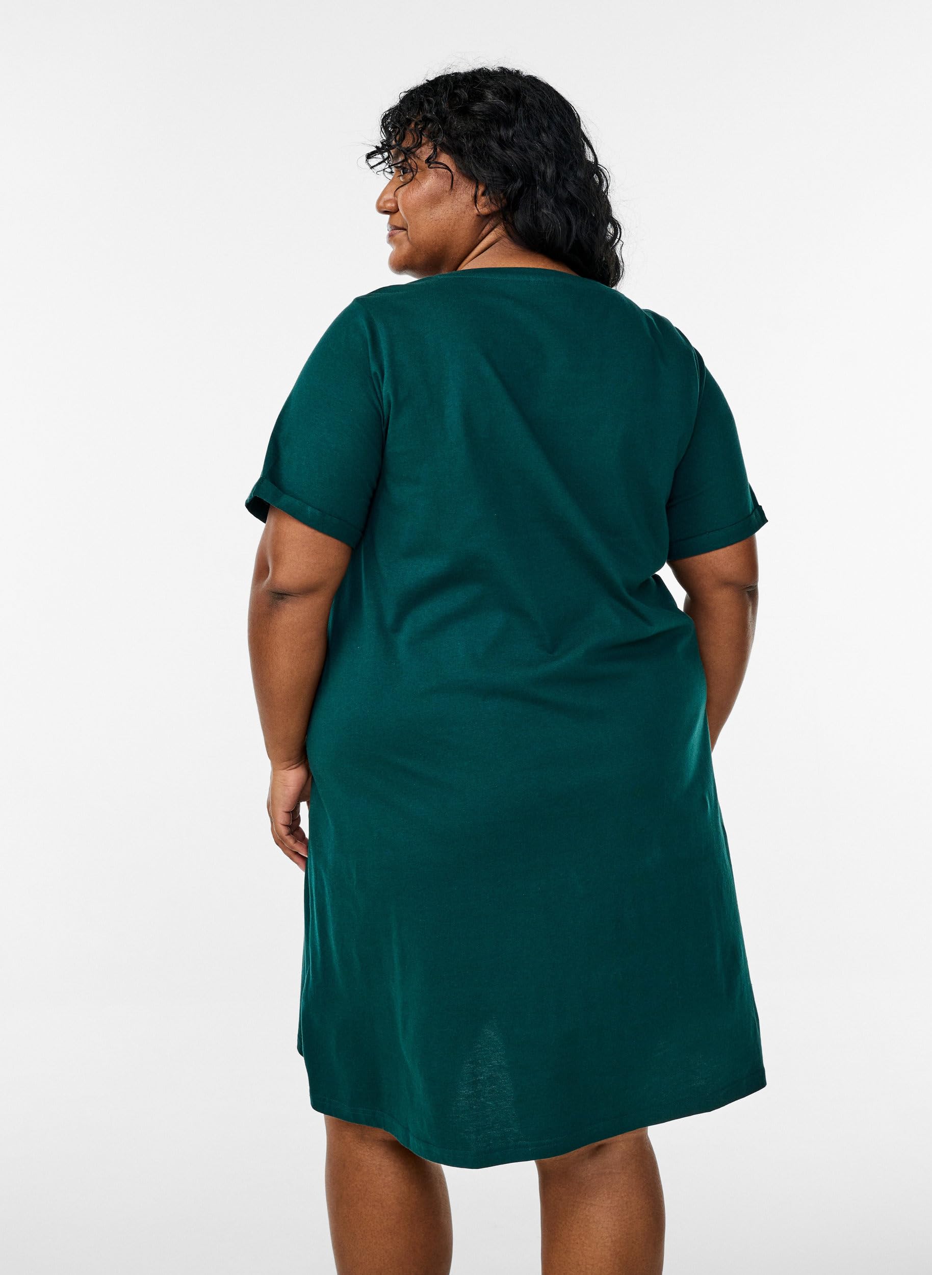 Zizzi Nightwear Nachthemd Bio-Baumwolle Kurzarm Druck