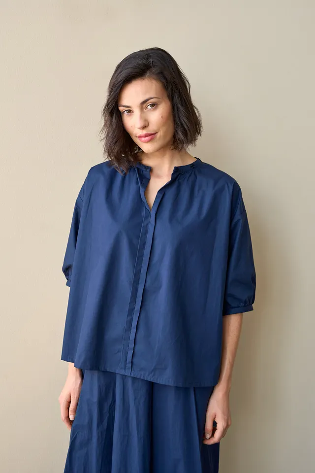 Christiane Strobel Oberteile OFELIA Bluse Bio-Baumwolle Blau