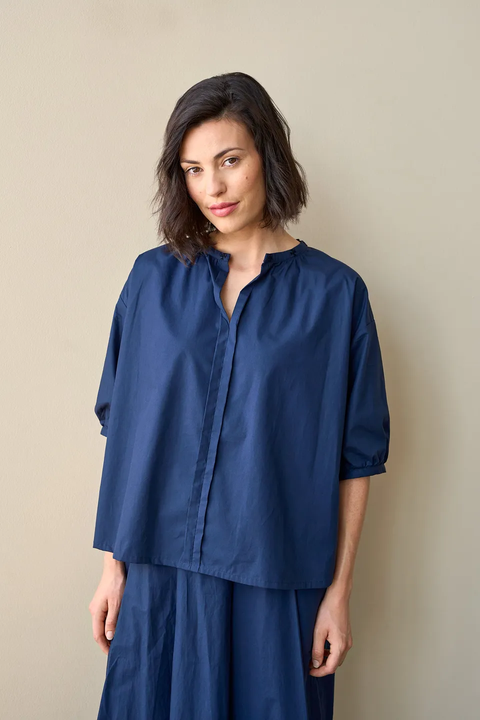 Christiane Strobel Oberteile OFELIA Bluse Bio-Baumwolle Blau