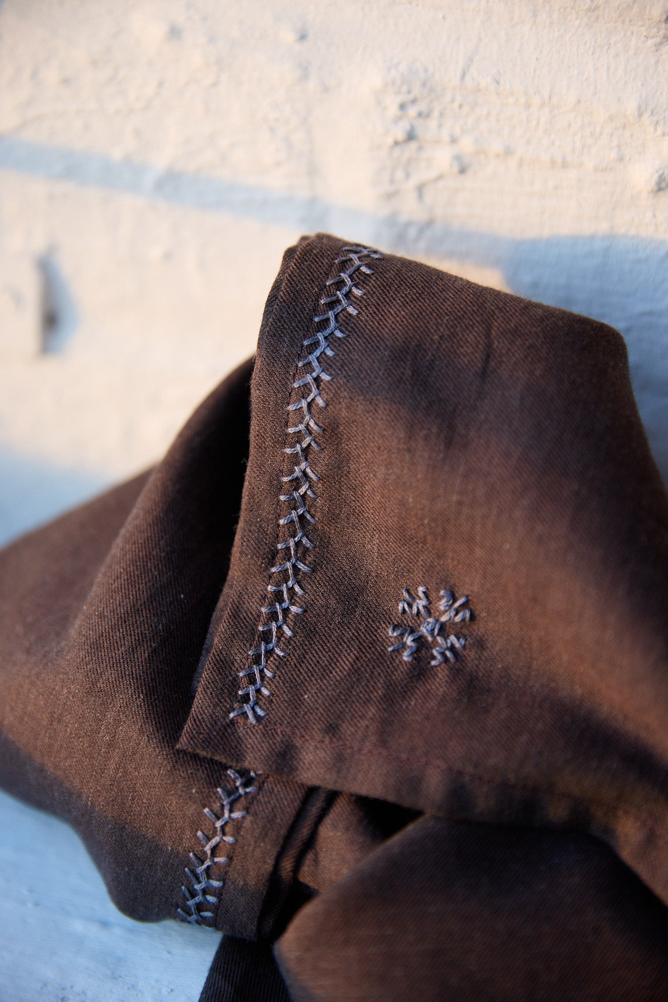 Christiane Strobel FELICE Tuch Baumwolle Kaschmir Mocha Brown