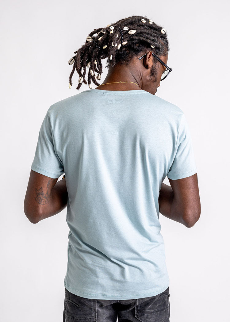 Wijld Alex WoodShirt Misty Blue Herren T-Shirt Basic Holz