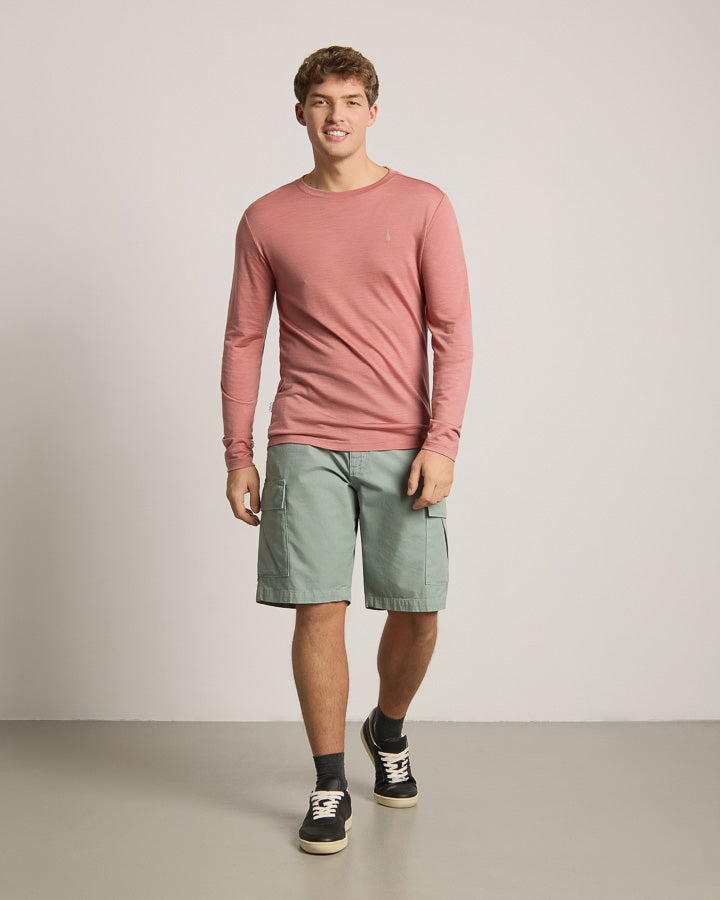 NIKIN TreeShirt Longsleeve Wool Slim Langarmshirt Salmon Rose Mel