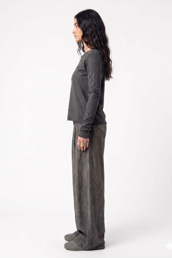 Sanctamuerte T-Shirt Manica Lunga Langarmshirt Crop Baumwolle