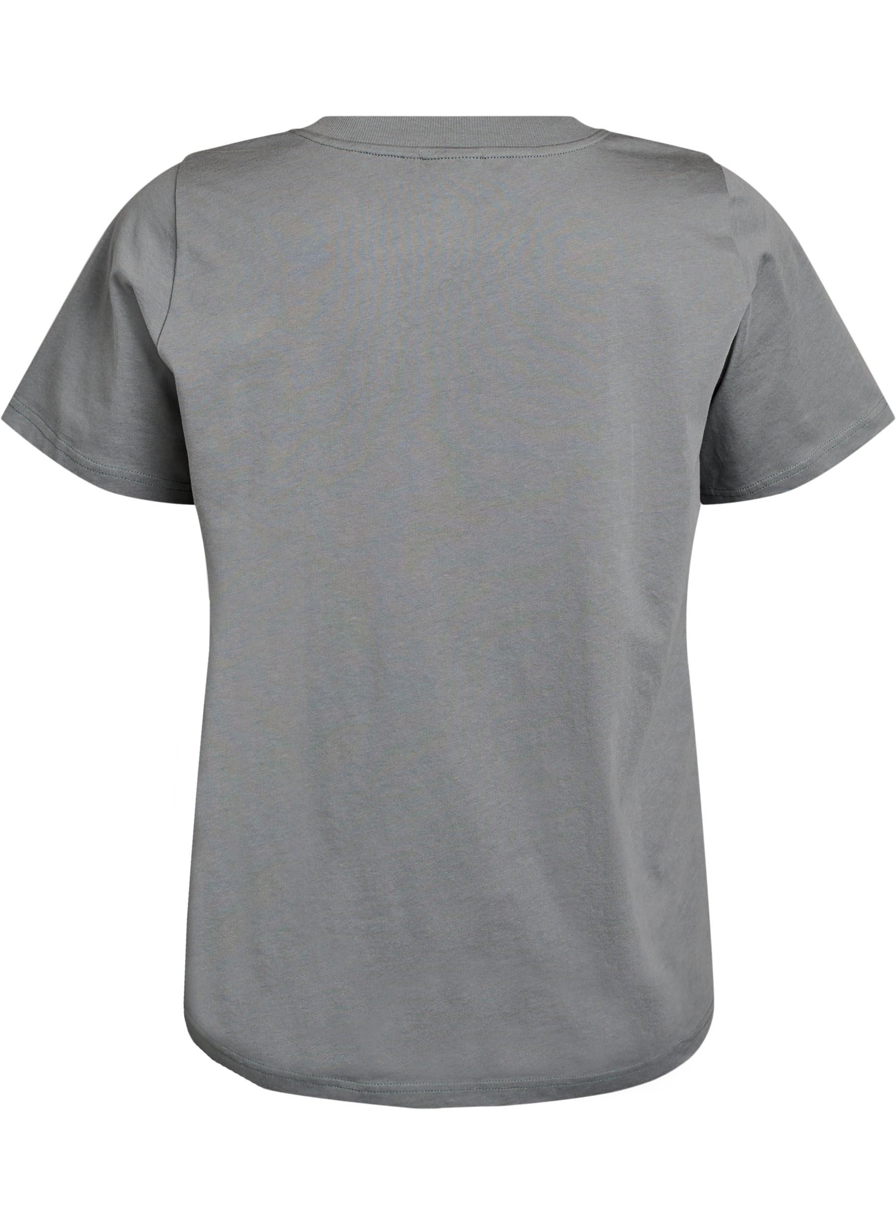 Zizzi T-Shirt Baumwolle V-Ausschnitt kurzarm