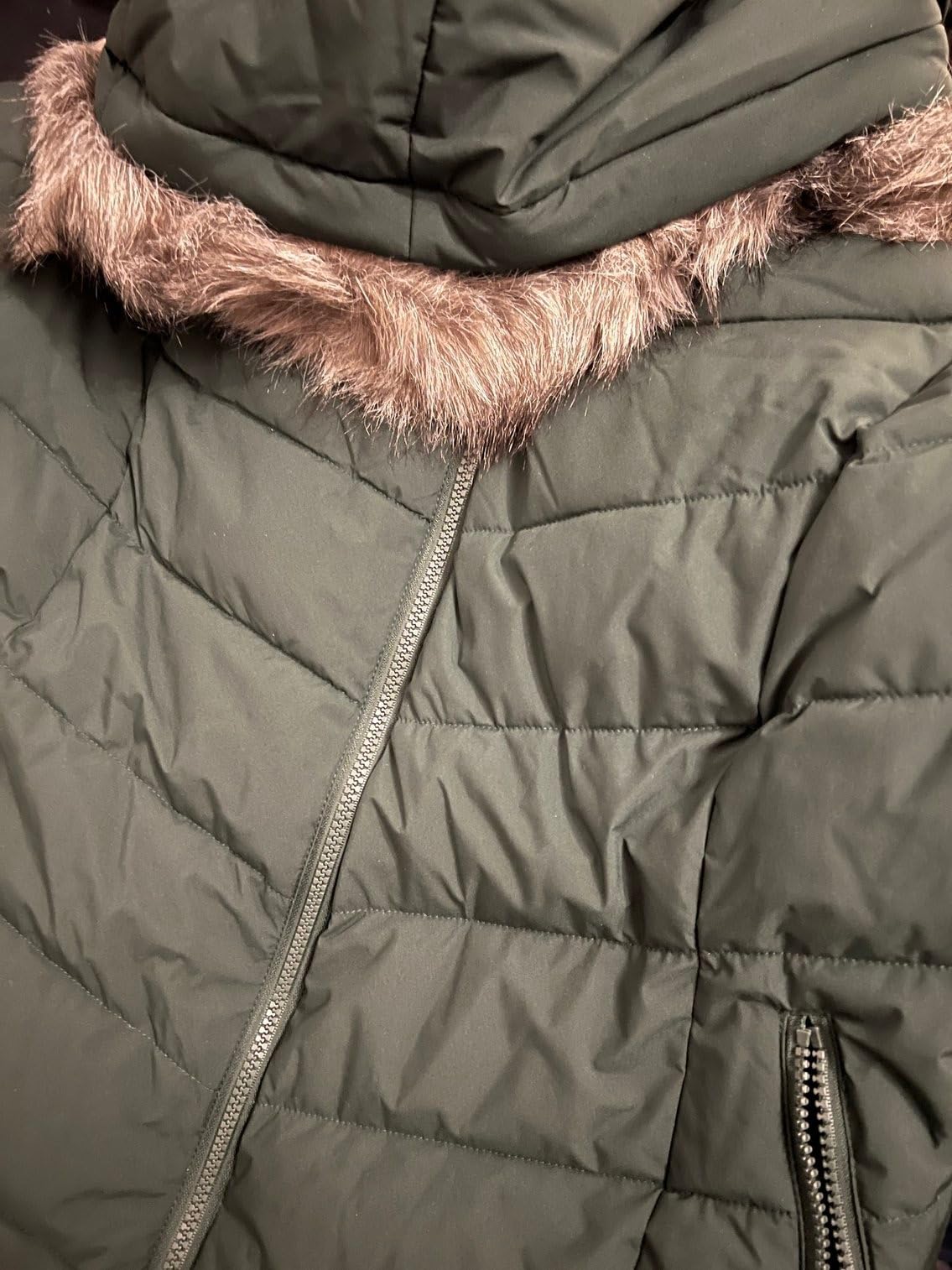 Zizzi Steppjacke Kapuze Fellkragen Schwarz Damen