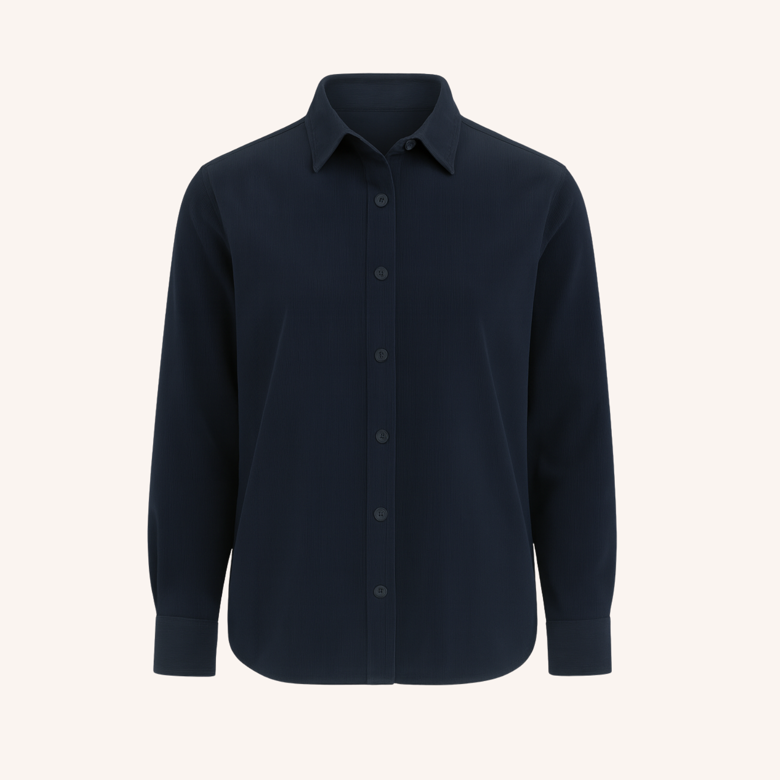 NORDLICHT Ruby Cordbluse Blau – Bio-Baumwolle