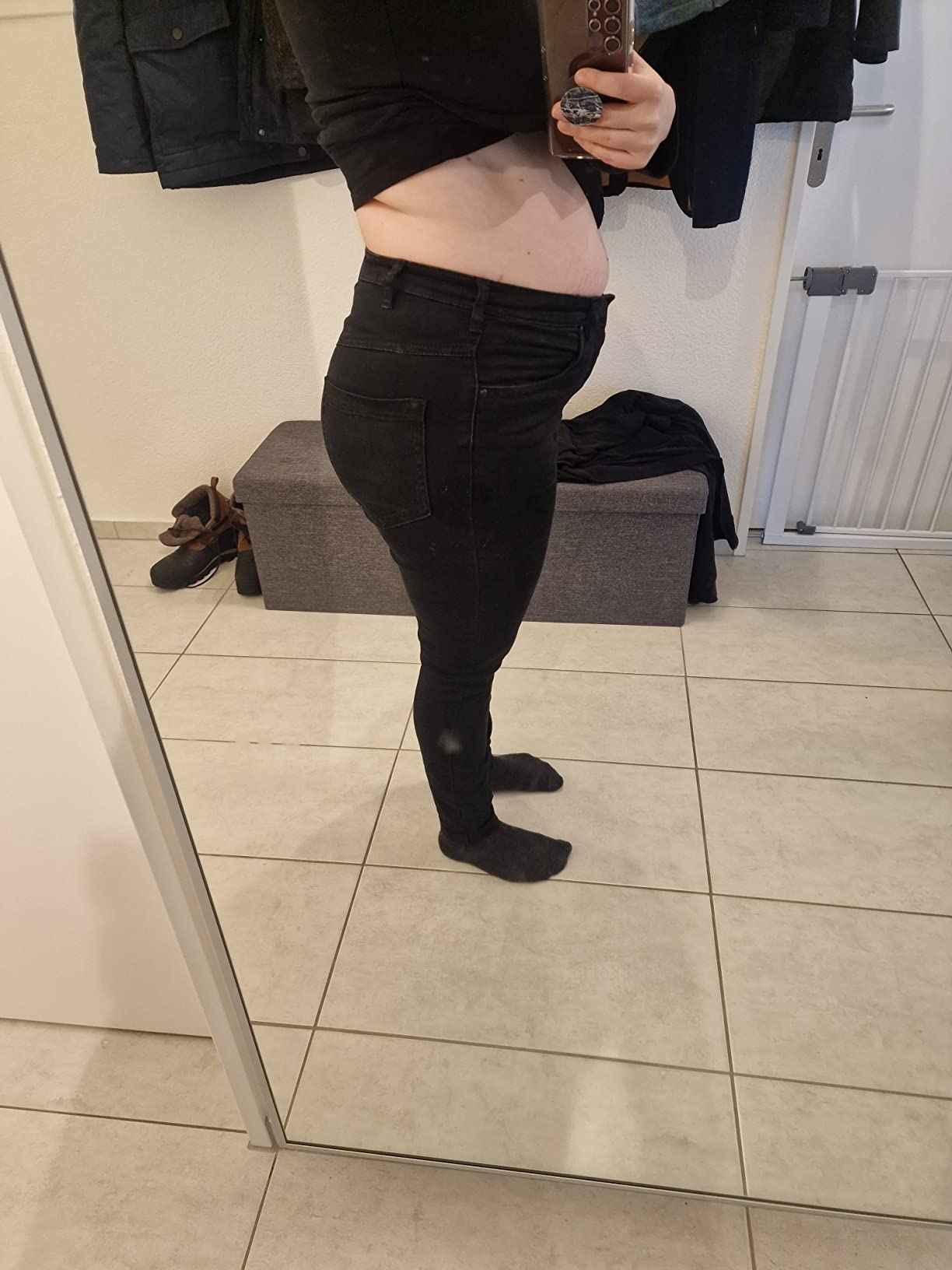 Zizzi Amy Super Slim Jeans Damen Schwarz Stretch