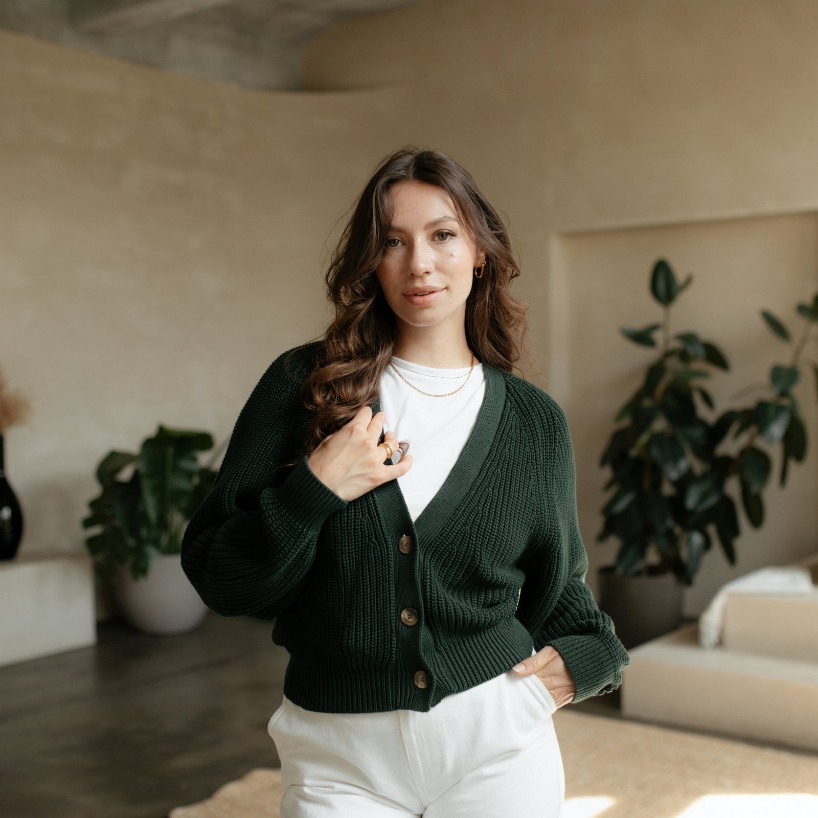 Nordlicht Marla Strickjacke Grobstrick Bio-Baumwolle