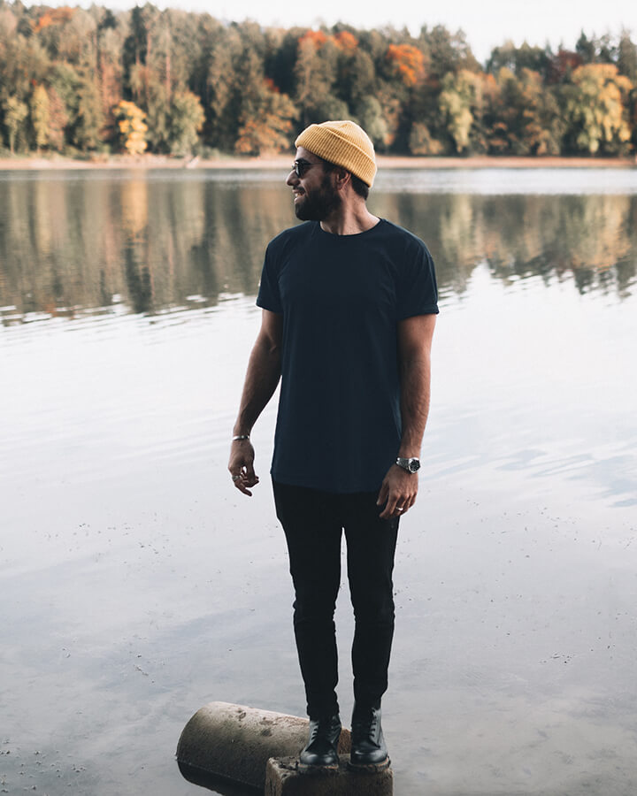 NIKIN TreeShirt Plain T-Shirt Dark Navy Bio-Baumwolle