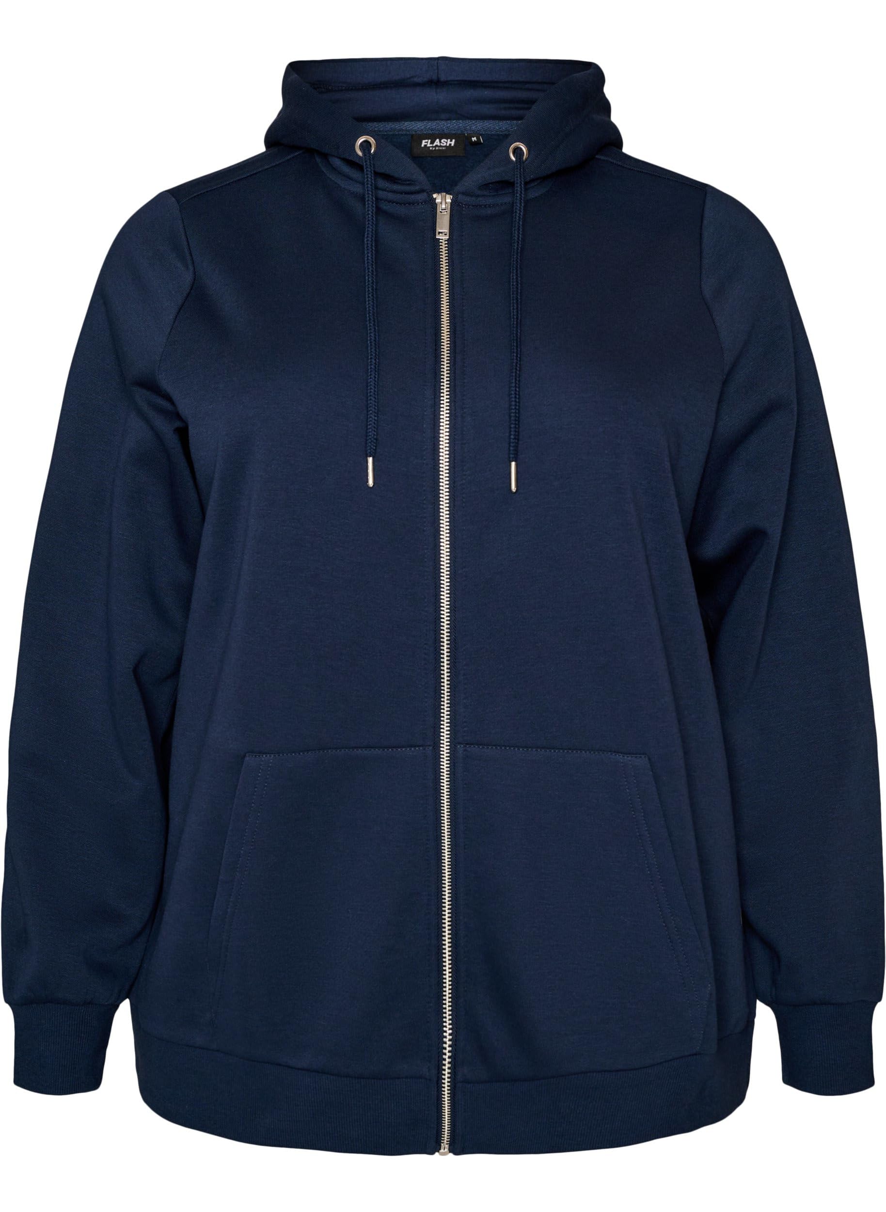 Zizzi Sweats Zip Hoodie Kapuze Balloon Fit Fleece