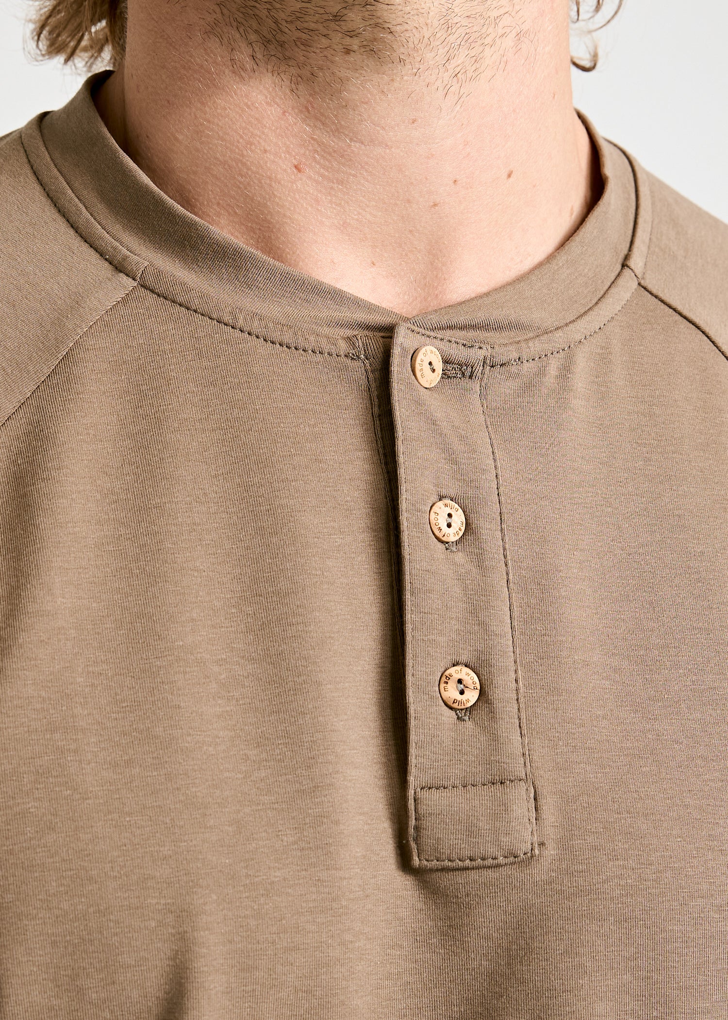 Wijld Fritz Langarmshirt Herren Shiitake Lyocell Bio-Baumwolle
