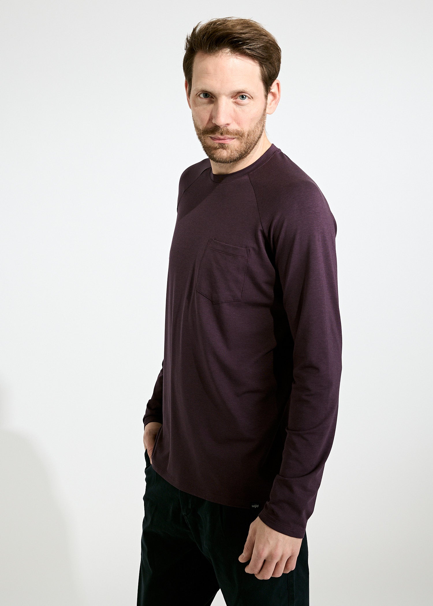 Wijld Hans Herren Langarmshirt Plum Perfect atmungsaktiv