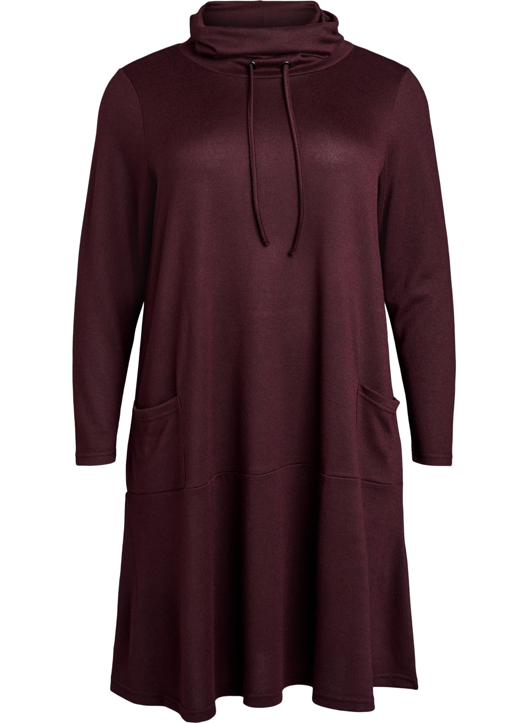Zizzi Kleid Jersey Langarm A-Linie Große Größen 42-44