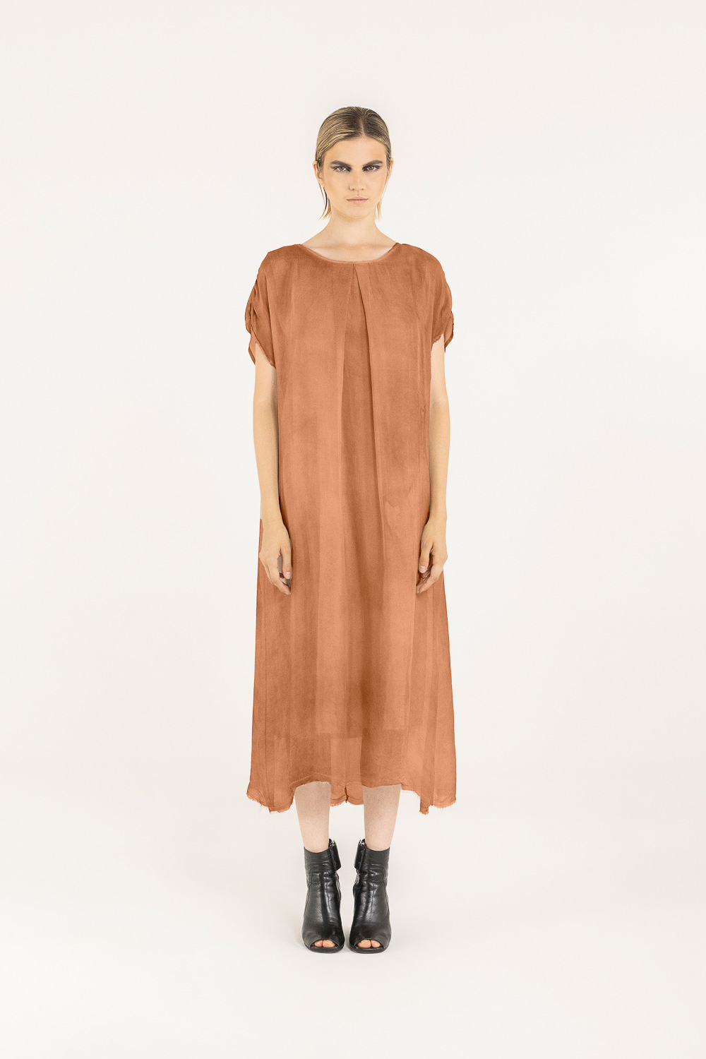 Sanctamuerte Abiti Abito Lungo Kleid Viskose-Seide lang