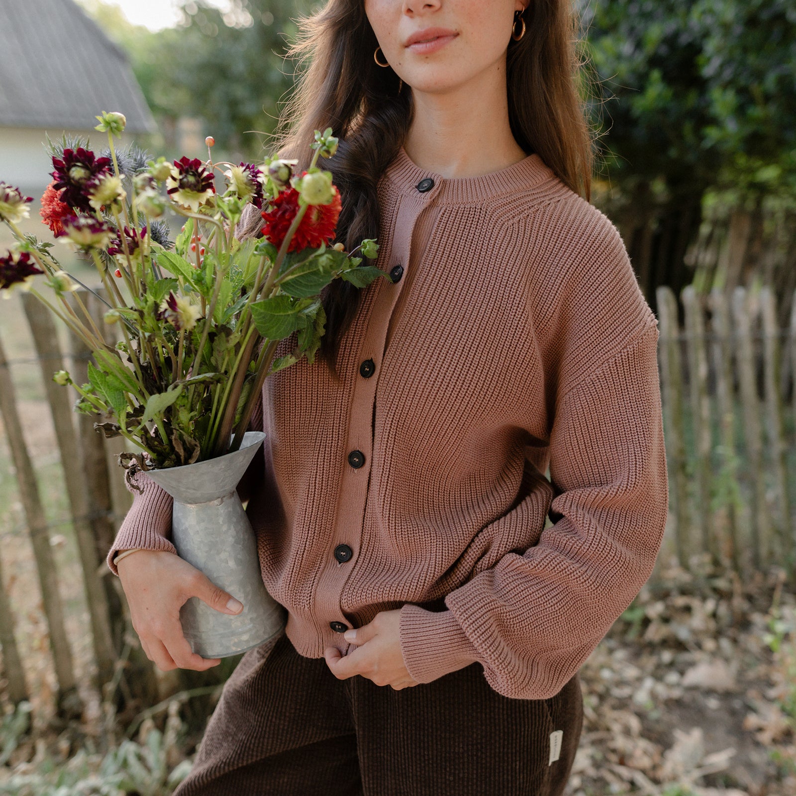 Nordlicht Romy Strickjacke Altrosa Baumwolle