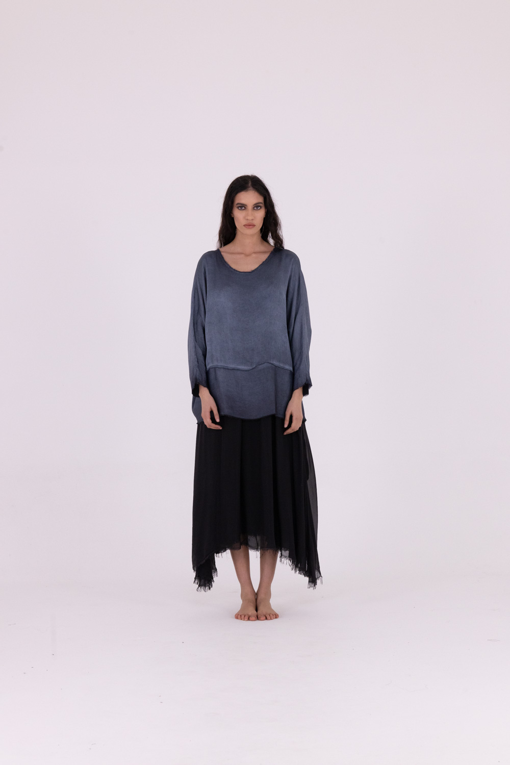 Sanctamuerte T-Shirt Girocollo Langarm T-Shirt Viskose
