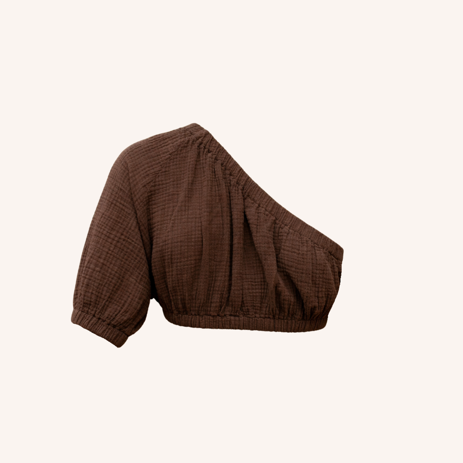 NORDLICHT Siv Musselin Crop Top Braun Bio-Baumwolle