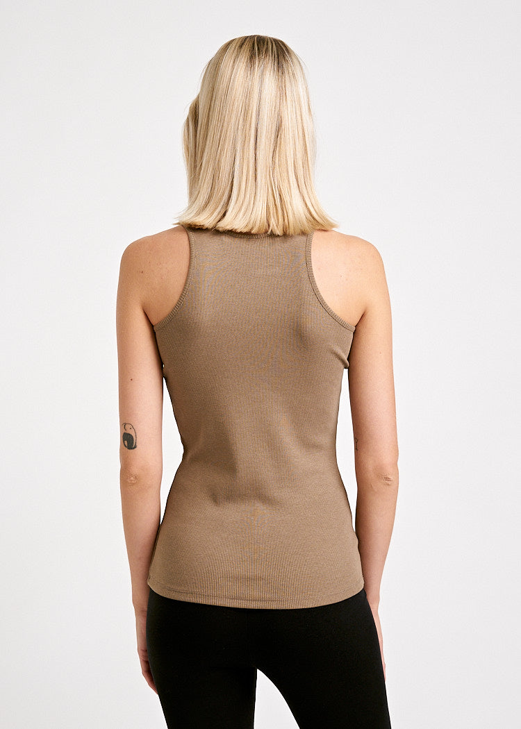 Wijld Irene Ripp Tank Top Damen Shiitake Holzfaser