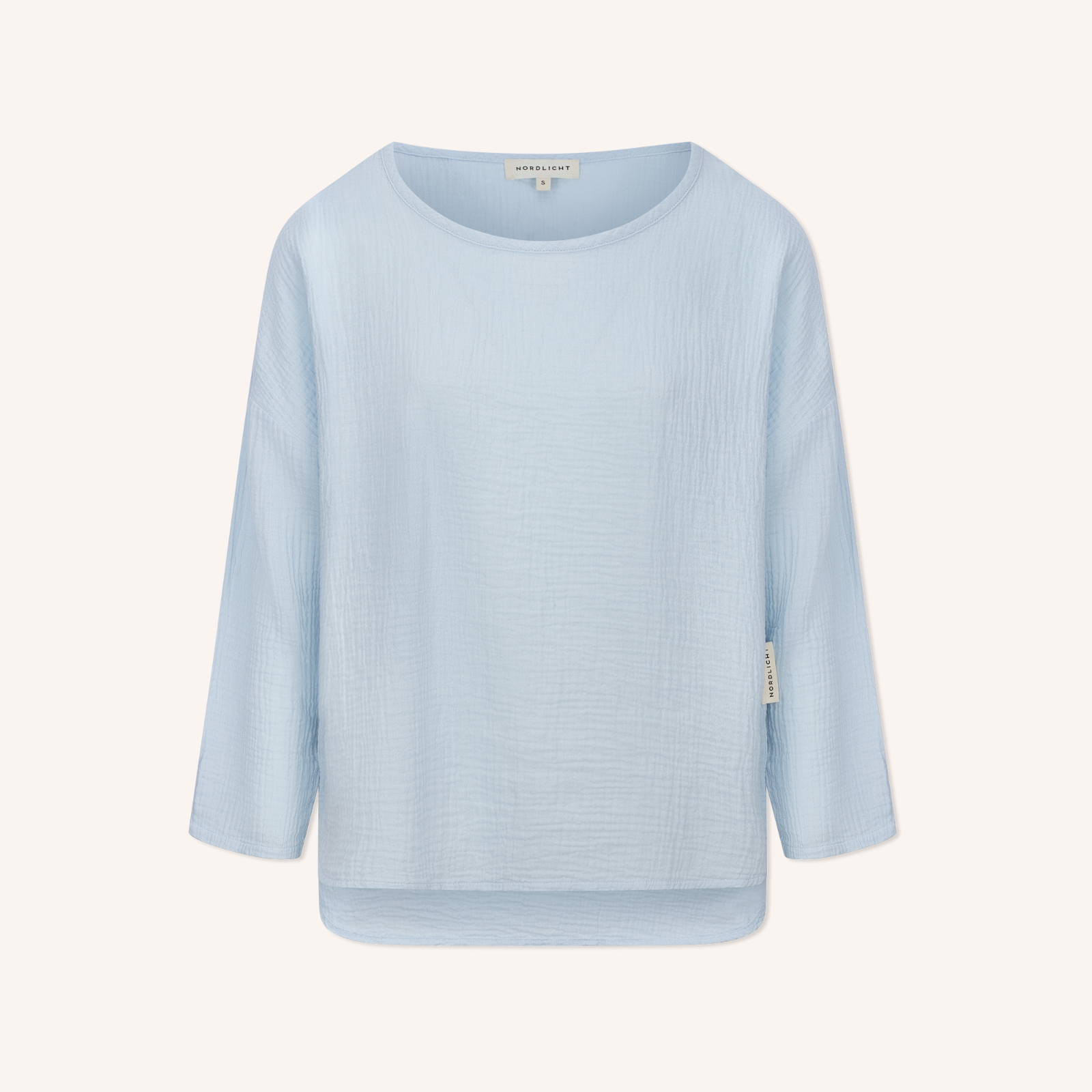 Nordlicht Ilvy Musselin Langarmshirt Blau Bio-Baumwolle