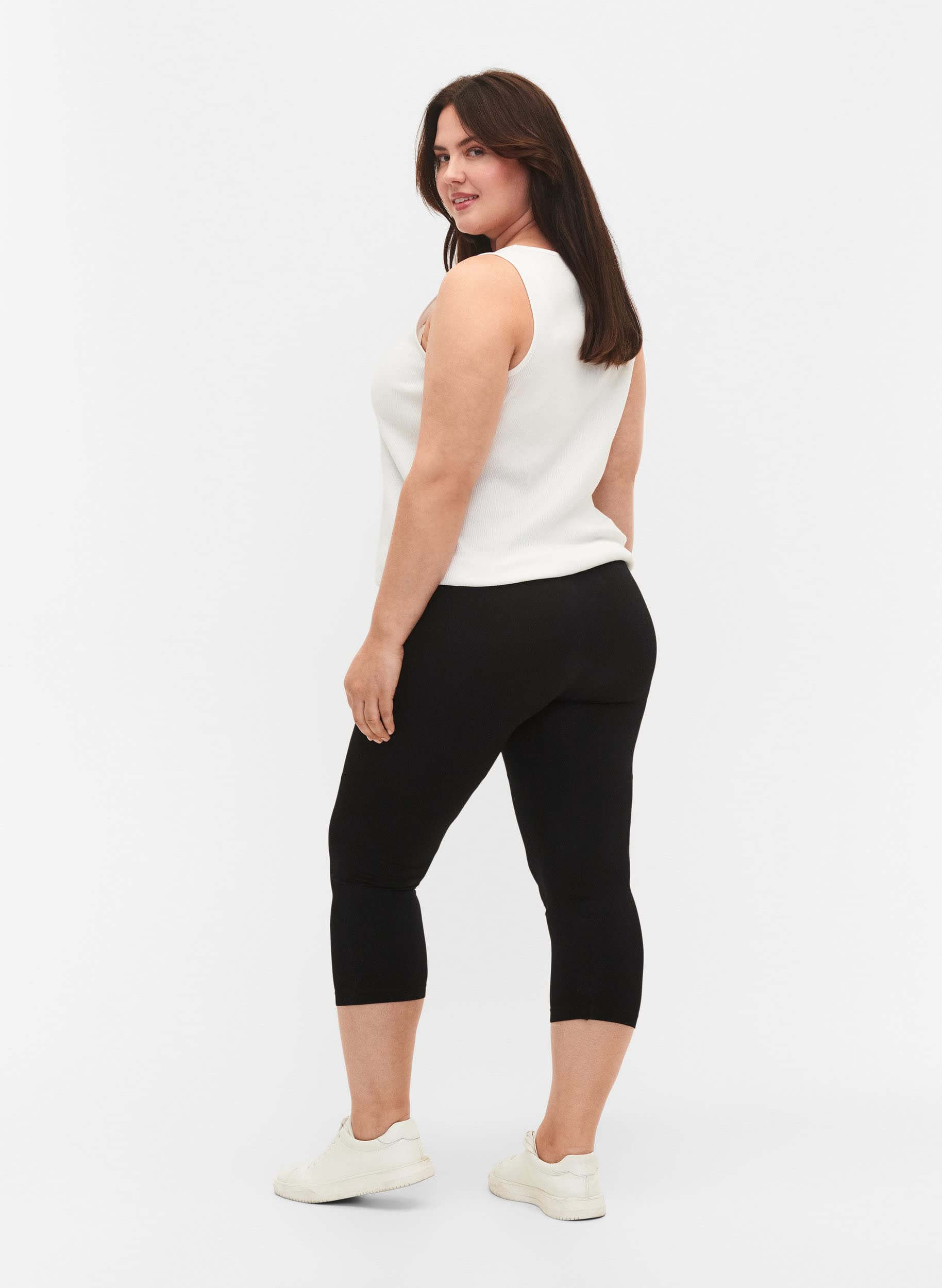 Zizzi Leggings 3/4 Nahtlos Gr 46-48 Black dehnbar