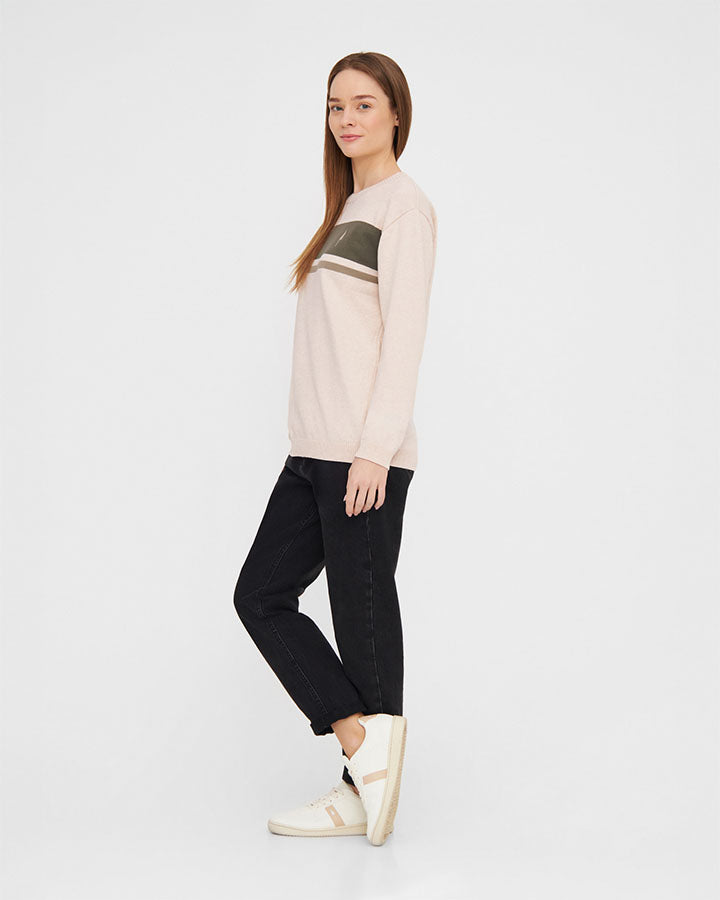 NIKIN TreePullover Knitted Stripes Pullover Raw-Olive Bio