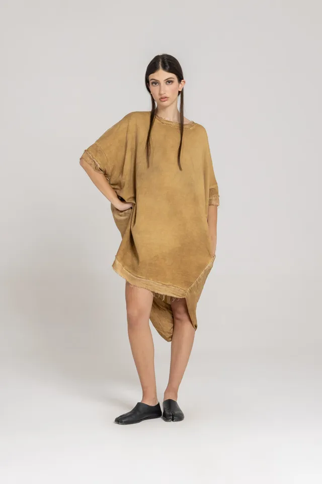 Sanctamuerte Abiti Midi Over Kleid Sweat Viskose-Satin