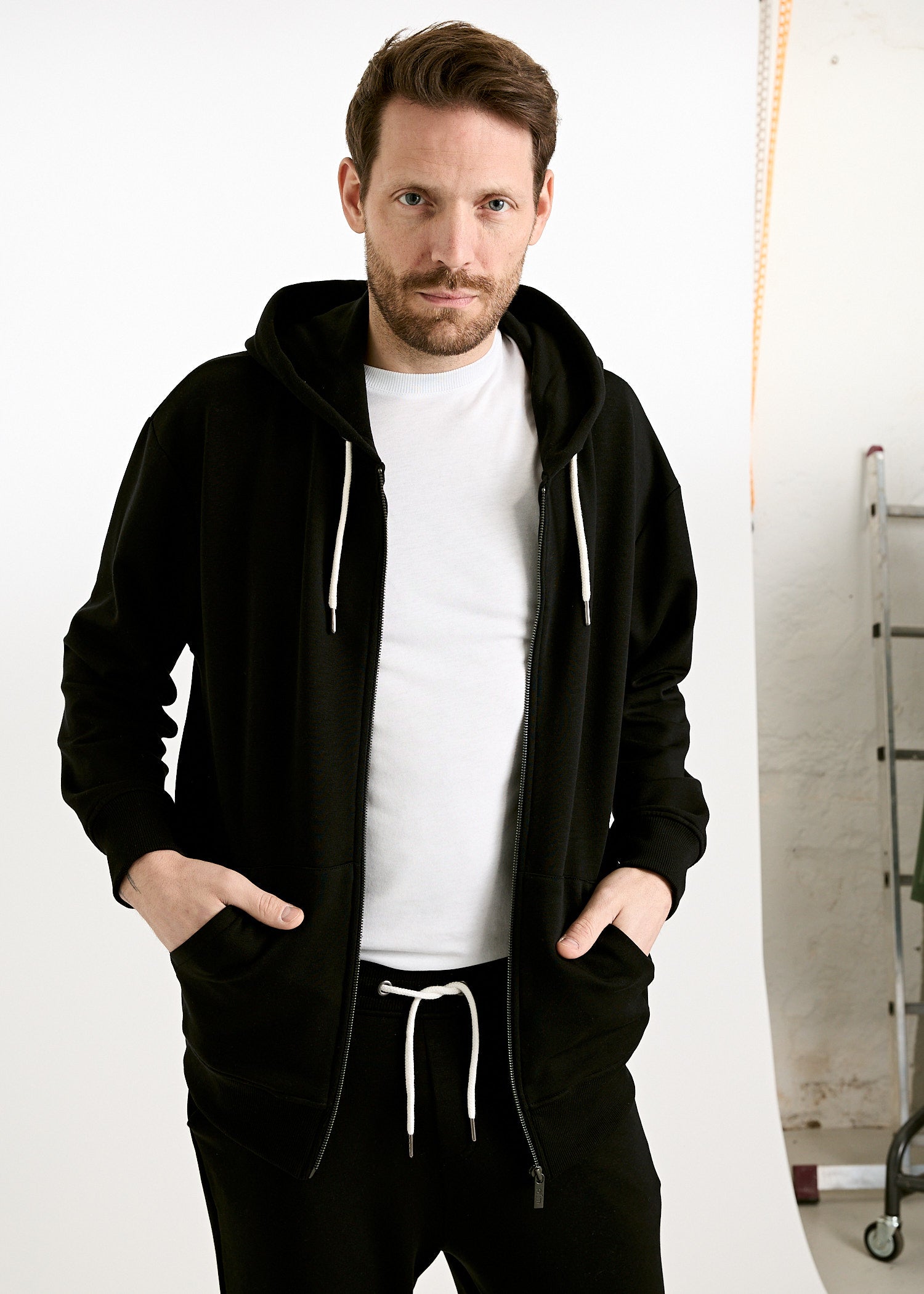 Wijld Jonas Herren Sweatjacke Schwarz Bio-Baumwolle Gr. L