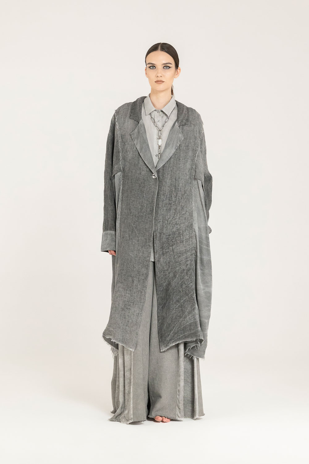 Sanctamuerte Capispalla Spolverino Blazer Leinen