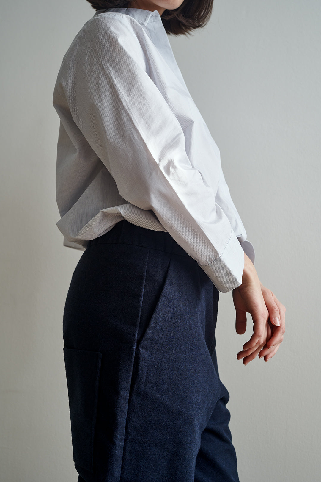 Christiane Strobel YUMI Hemdbluse Bio-Baumwolle Nadelstreifen