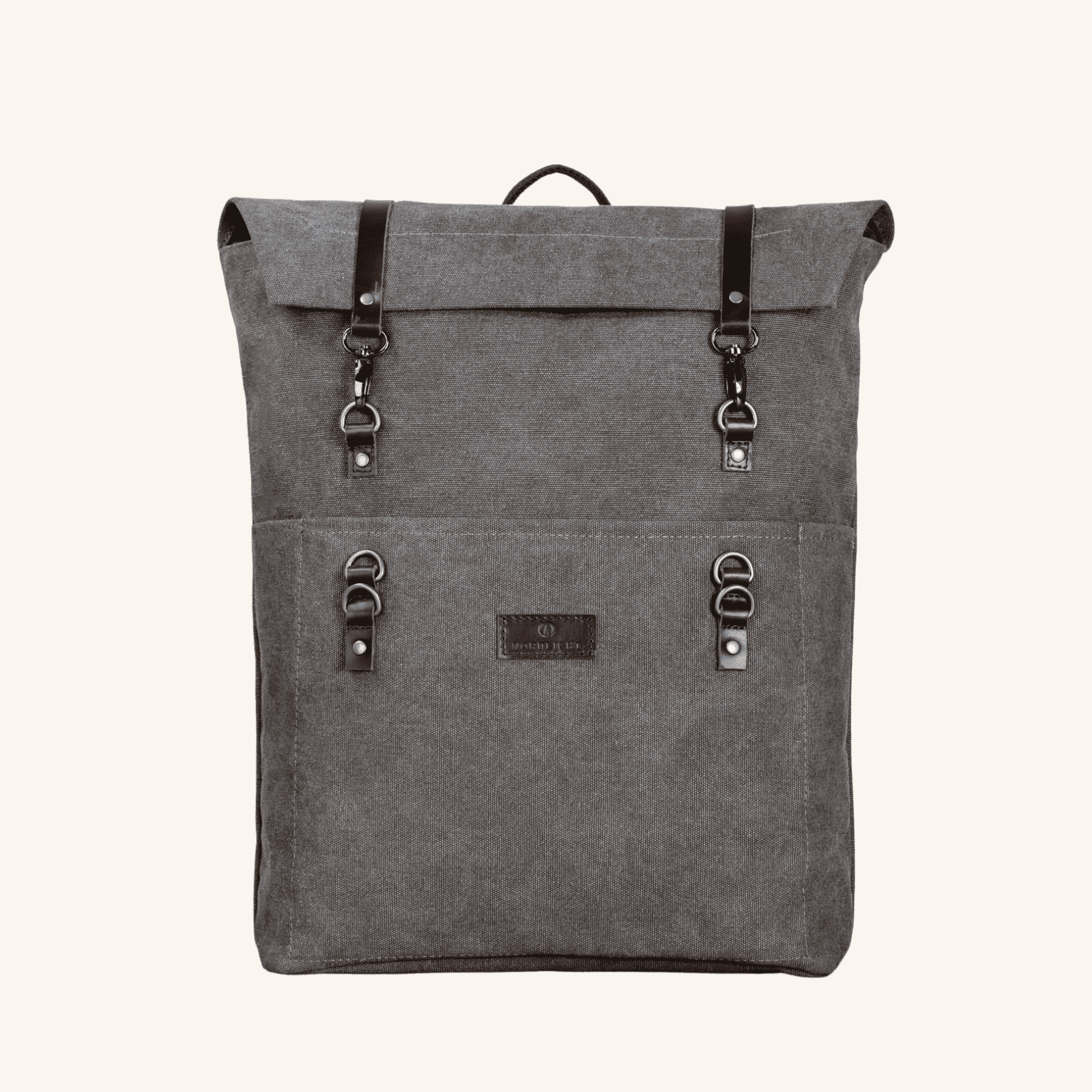 NORDLICHT Accessoires Rucksack Jonte grau Echtleder Segeltuch