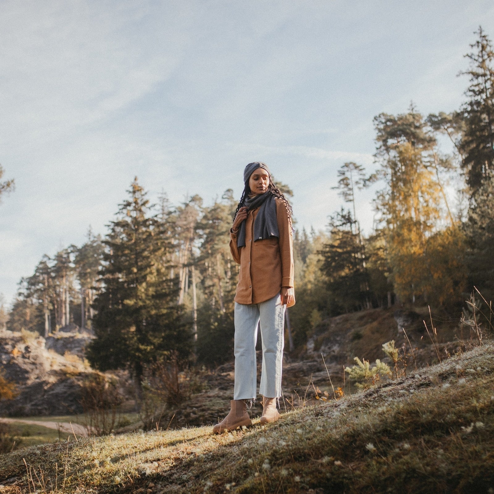 NORDLICHT Lene Stirnband Grau Bio-Baumwolle