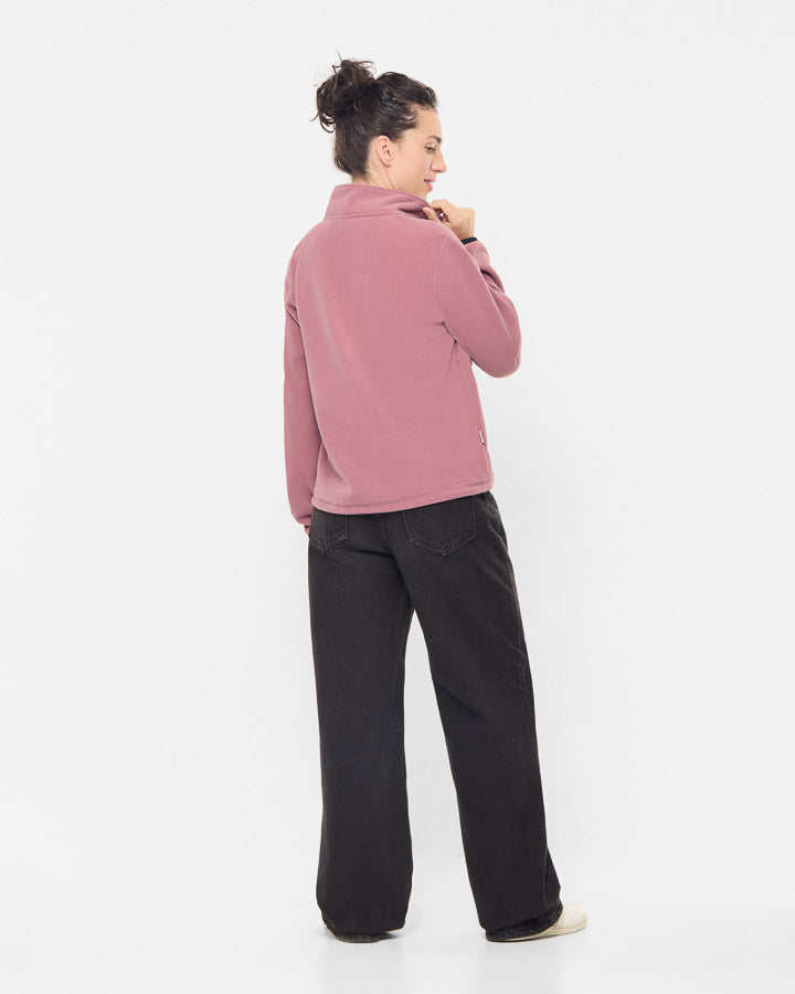 NIKIN TreeFleece Quarter Zip Damen Pullover Astrodust Fleece