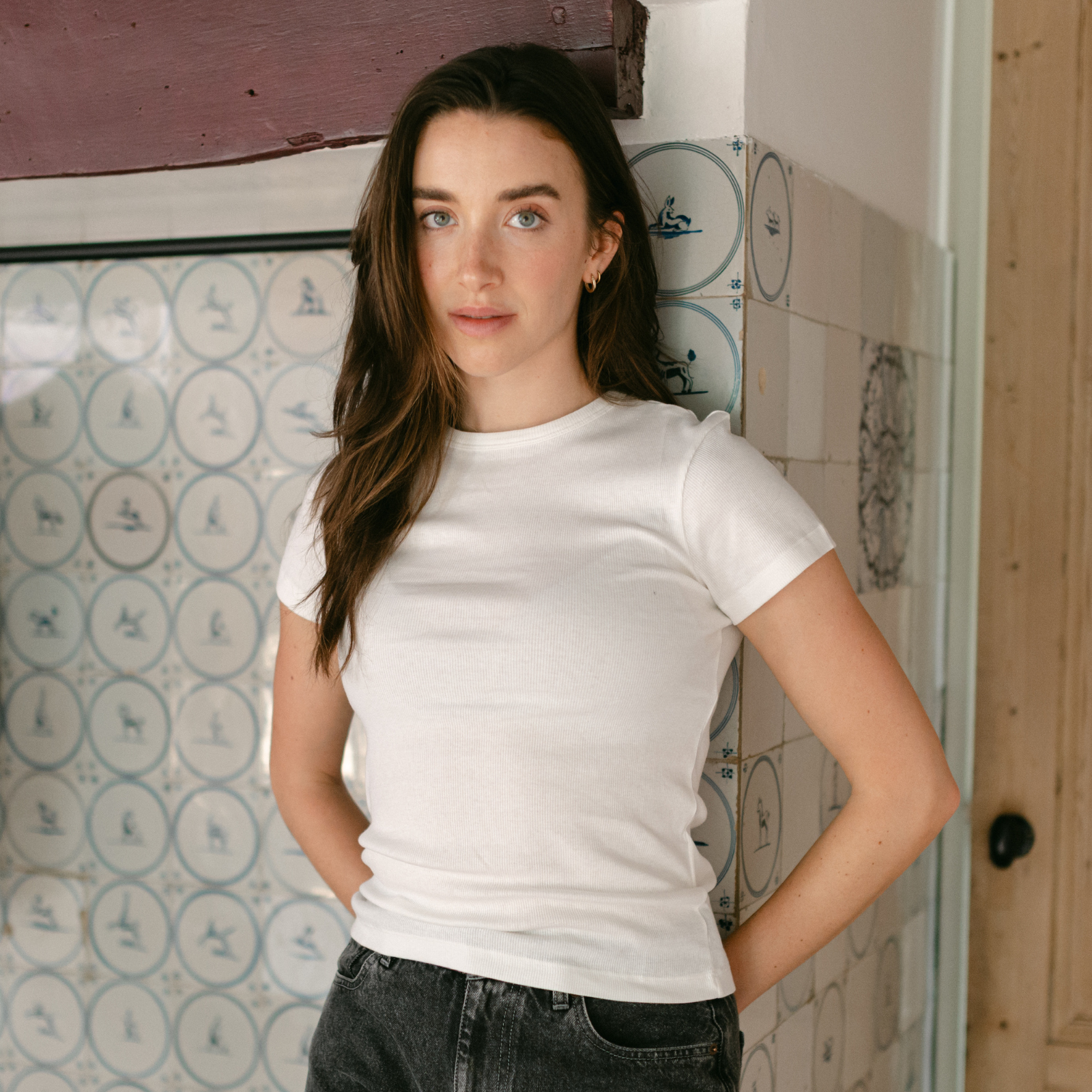 Nordlicht Ylva Ripp T-Shirt Damen Weiß