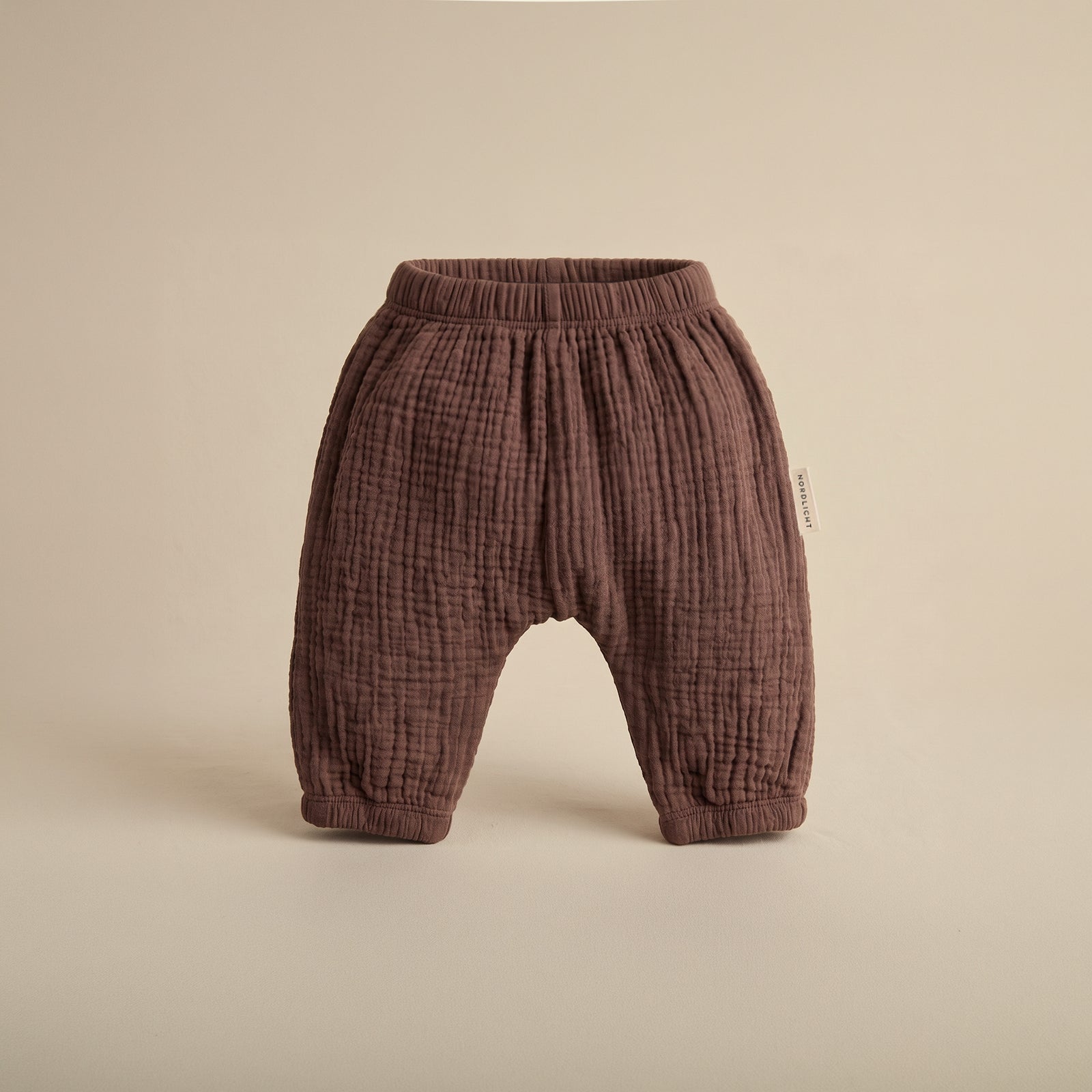 NORDLICHT Leja Kinder Musselinhose Braun 62/68 Bio-Baumwolle