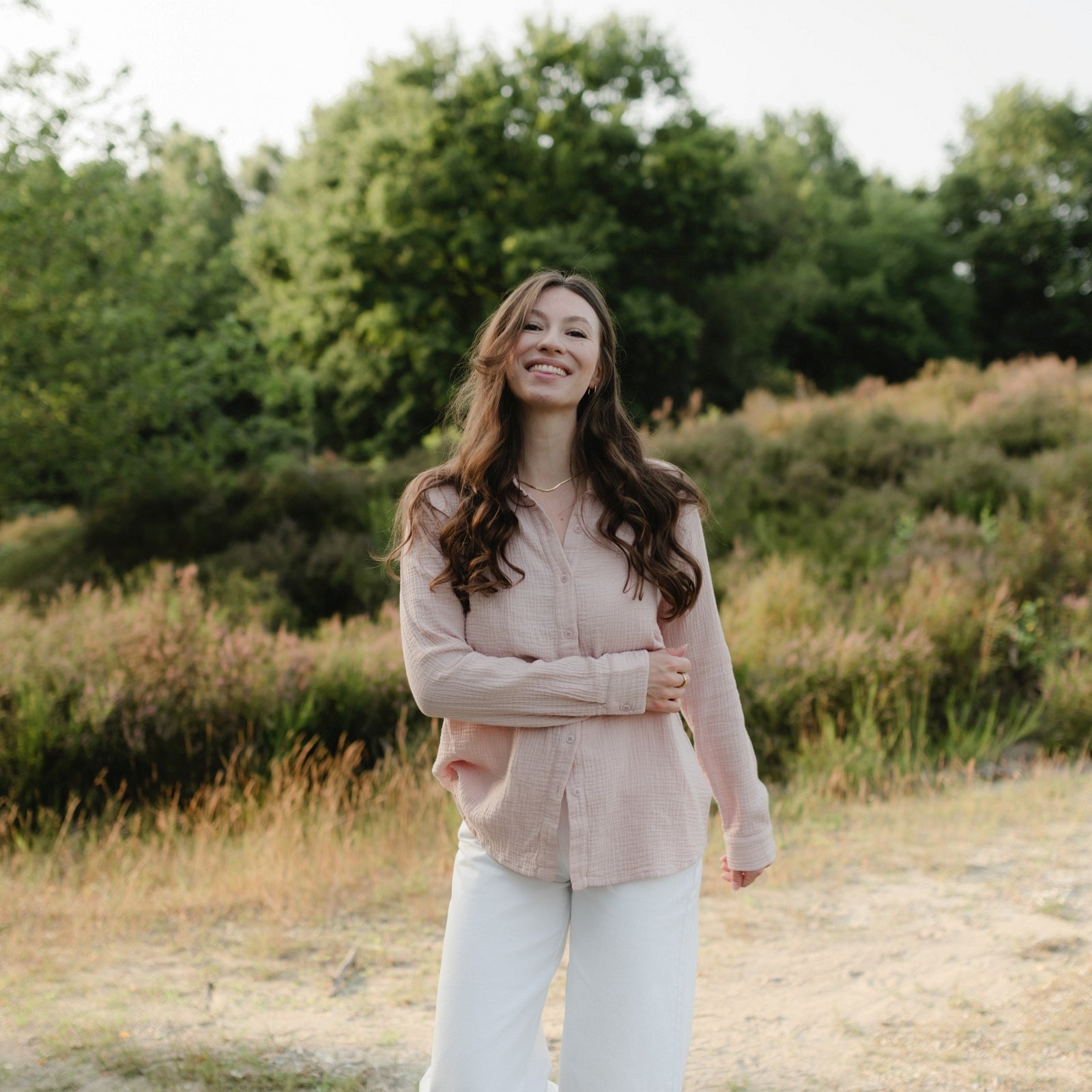 NORDLICHT Fenja Musselin Bluse Damen Rosa Bio-Baumwolle