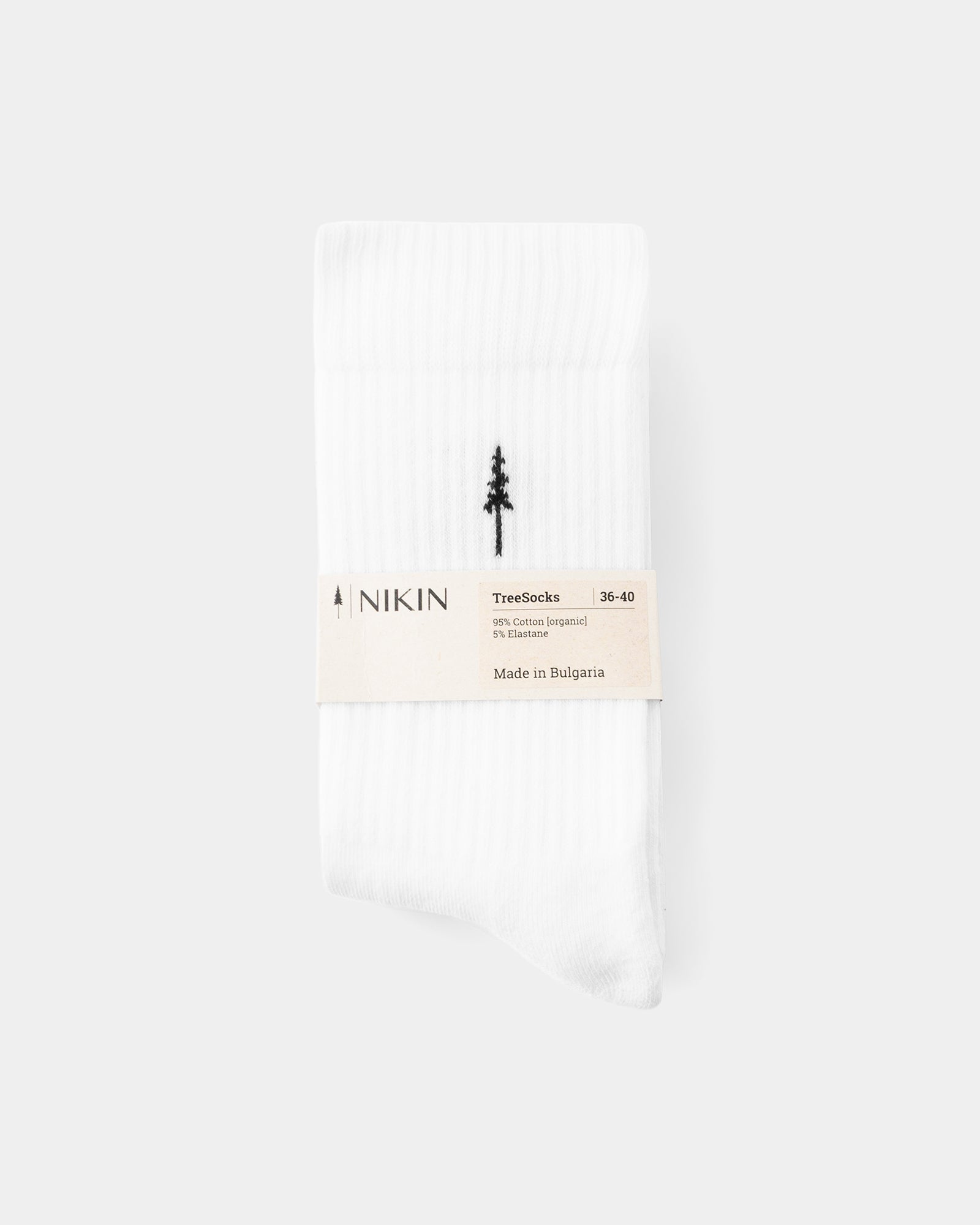NIKIN TreeSocks Ribbed Classic 2-Pack Socken White