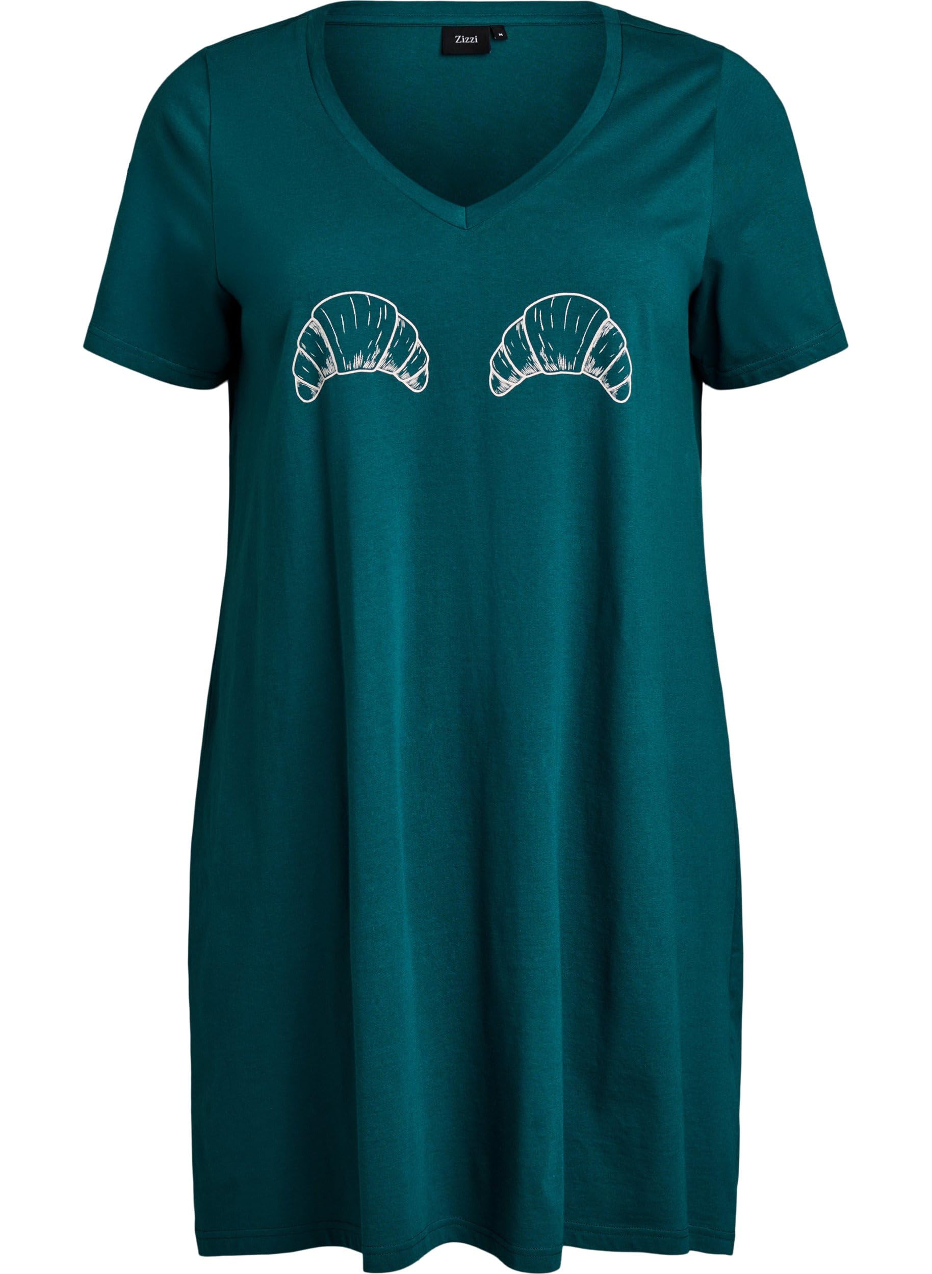 Zizzi Nightwear Nachthemd Bio-Baumwolle kurzarm 42-60
