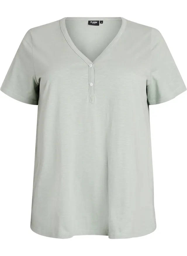 Flash by Zizzi T-Shirt V-Ausschnitt Green Milieu 42-48