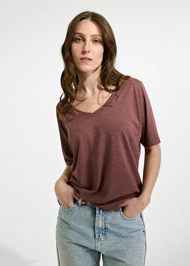 Wijld Frida Woodshirt Damen Red Melange T-Shirt locker
