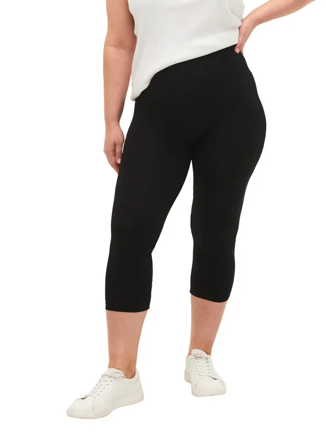 Zizzi Leggings 3/4 Nahtlos Gr 46-48 Black dehnbar
