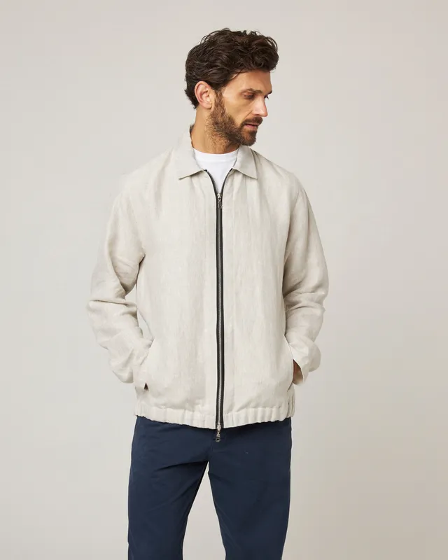Peregrine Heybrook Linen Bomberjacke Navy Leinen Gr. S