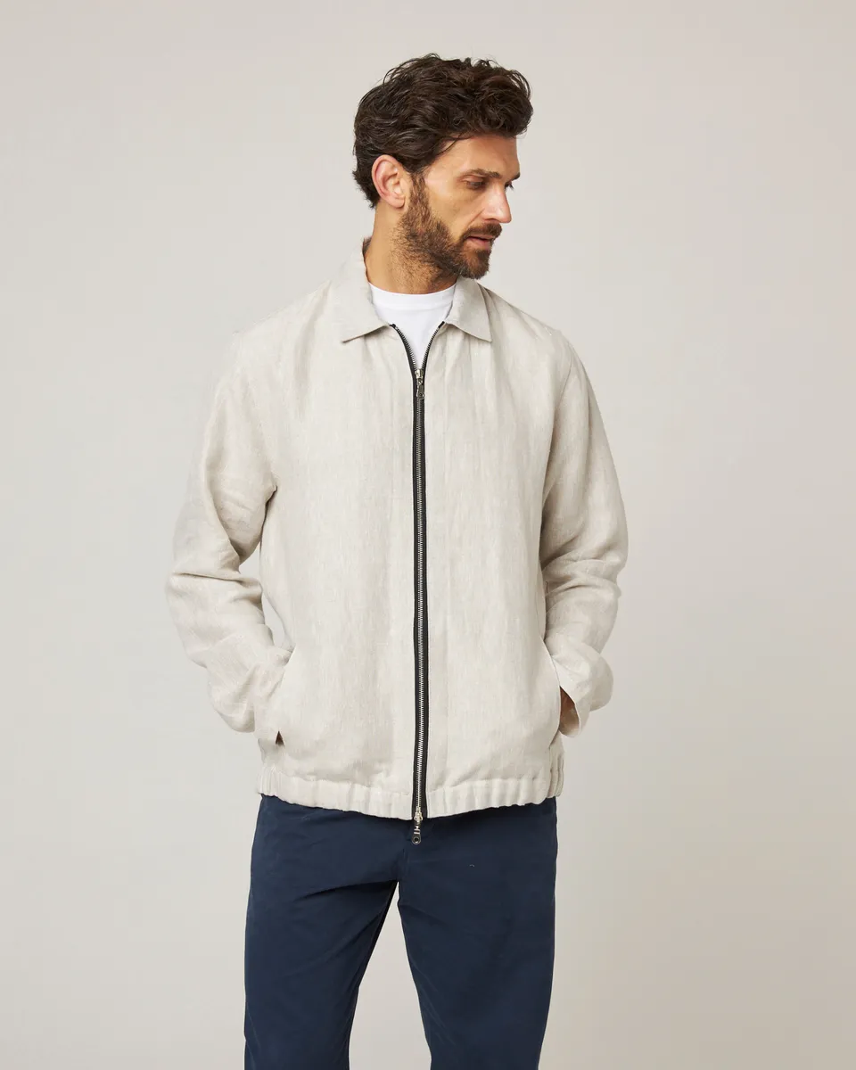 Peregrine Heybrook Linen Bomberjacke Navy Leinen Gr. S