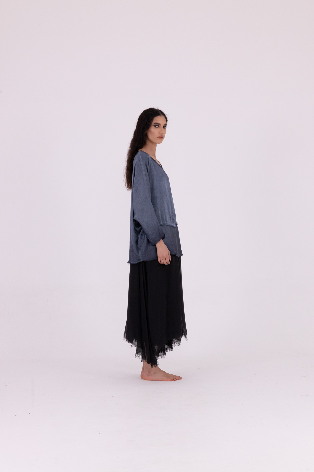 Sanctamuerte T-Shirt Girocollo Langarm T-Shirt Viskose