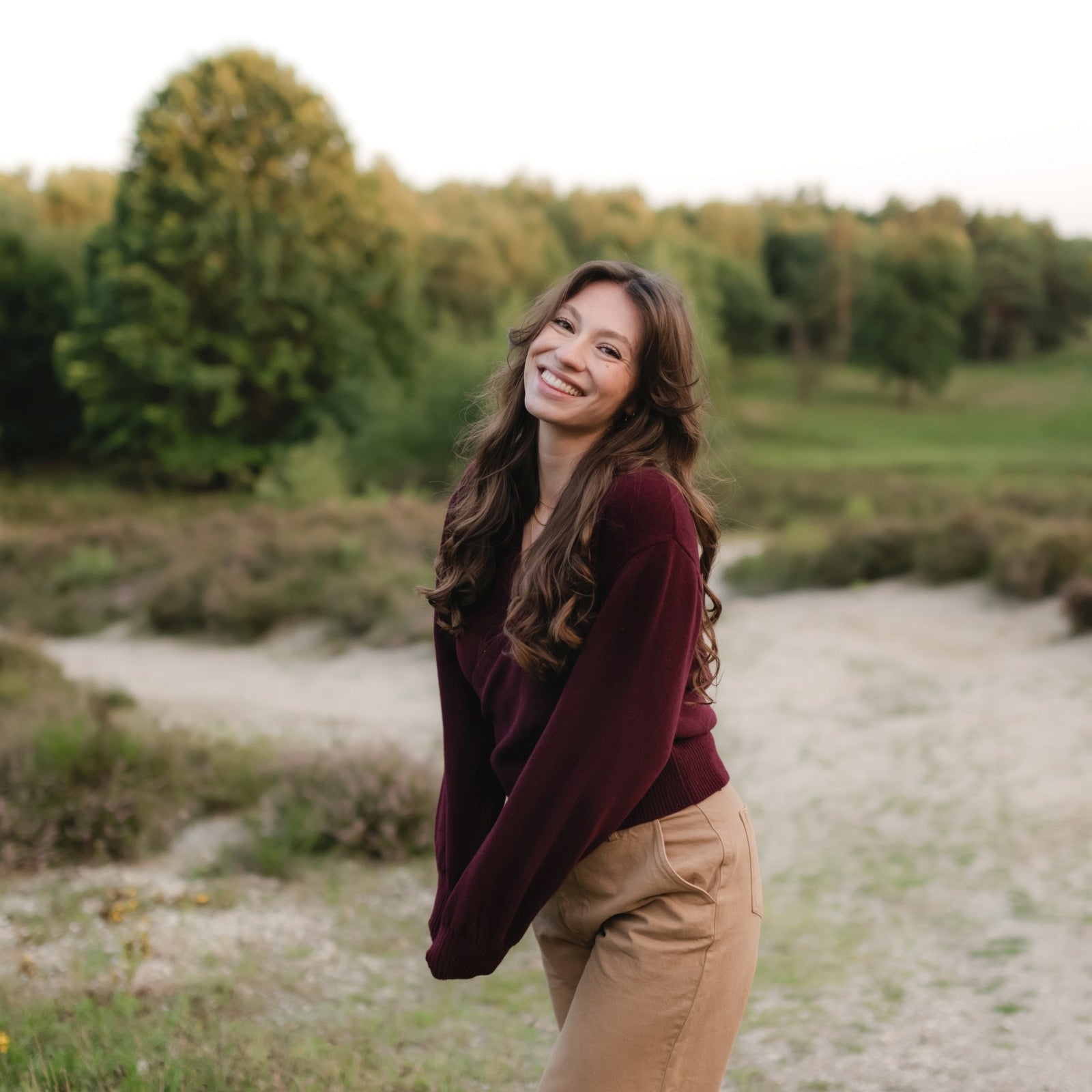 Nordlicht Mona Wickelcardigan Cherry recycelte Wolle