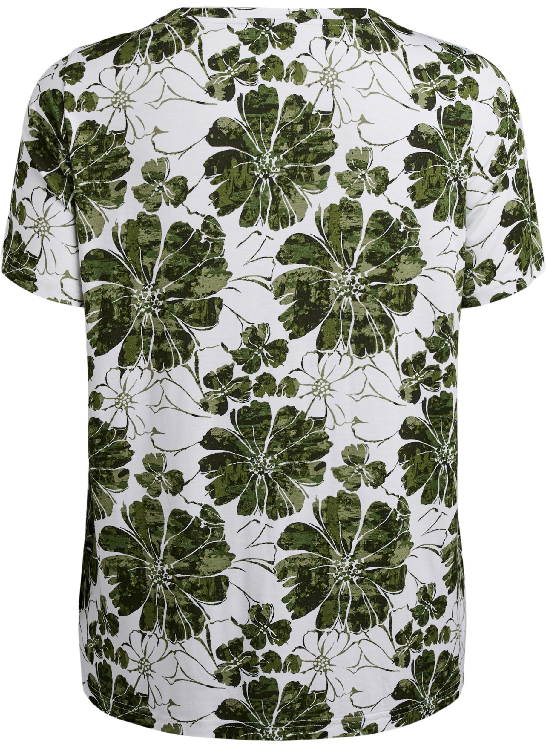 Zizzi T-Shirt Rundhals Blumendruck Viskose 42-60