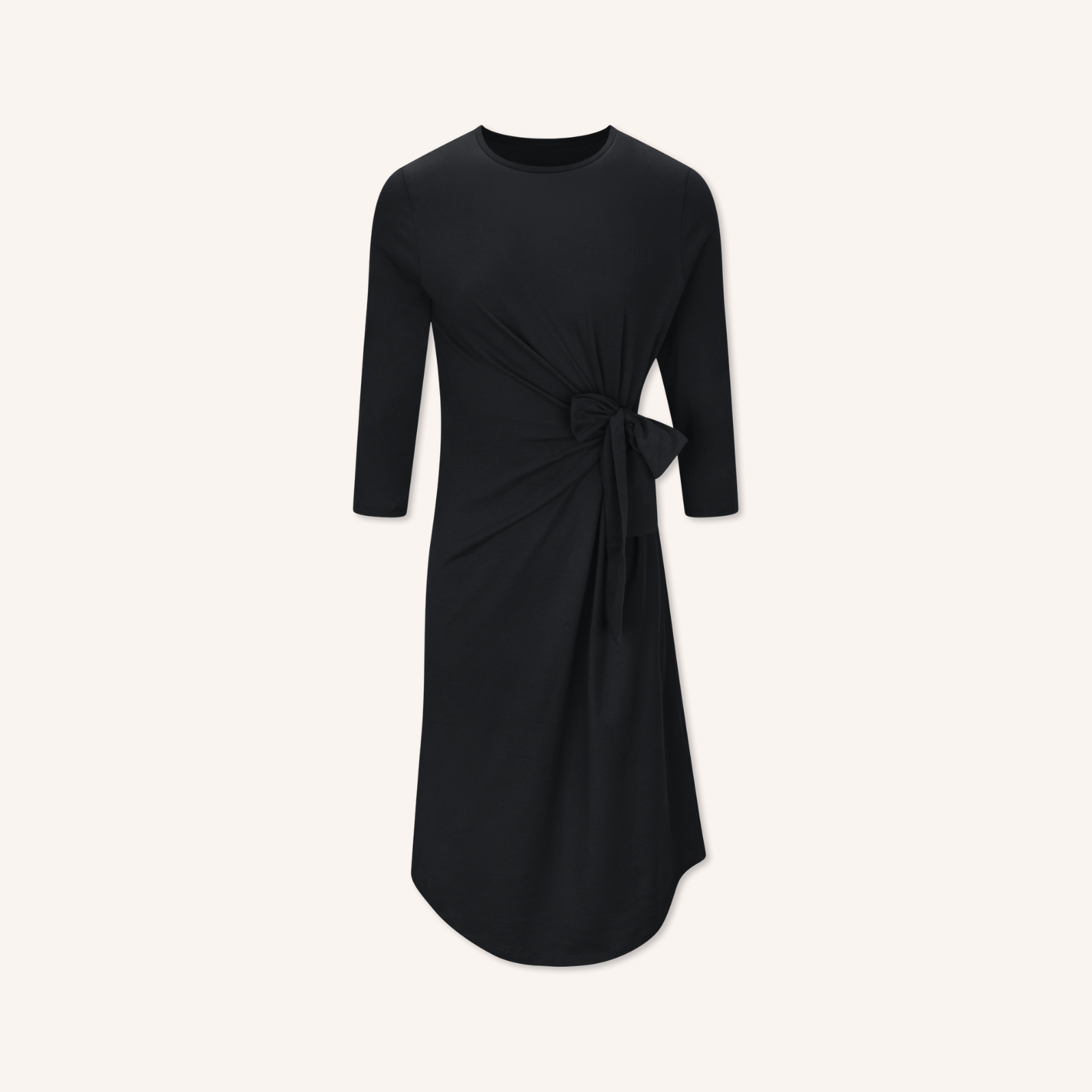 NORDLICHT Greta Langarm Jersey Kleid Schwarz
