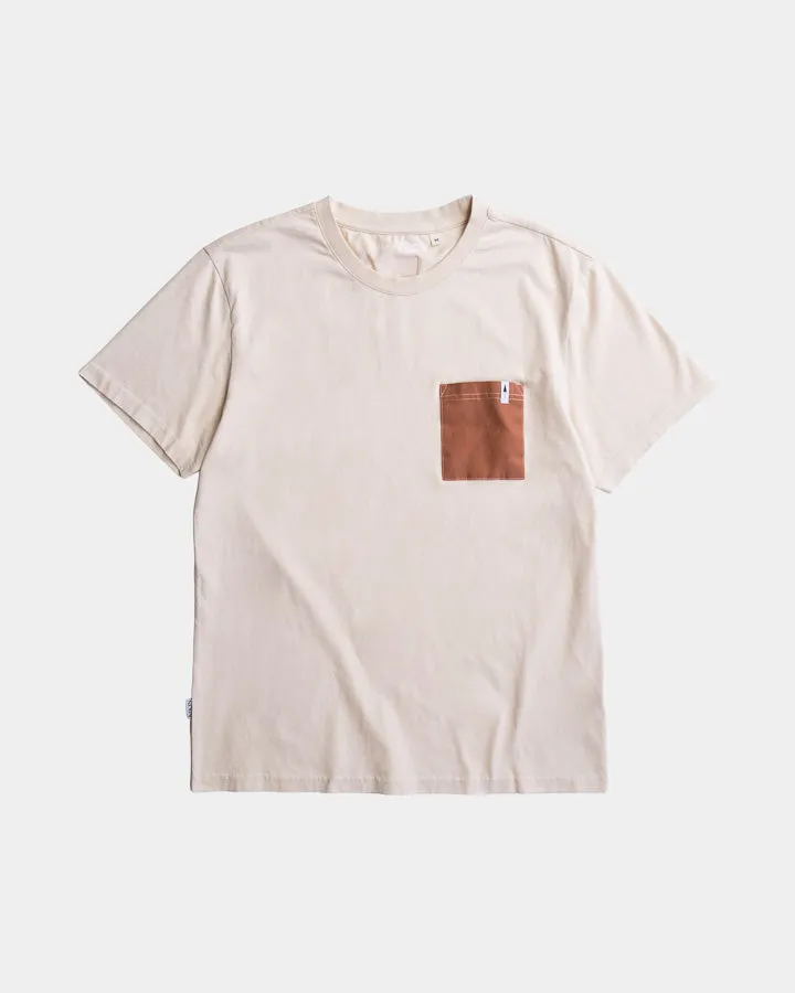 NIKIN TreeShirt Pocket Spatz T-Shirt Chalk Bio-Baumwolle